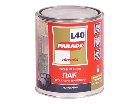 лак акриловый PARADE L40 для камня глянц 0,75л, арт.ЛакКамL40Гл0,75