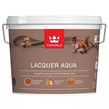 лак акриловый TIKKURILA Lacquer Aqua интерьерный 9л полуглянцевый, арт.700001141