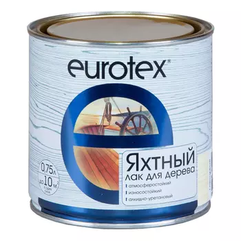 лак алкидно-уретановый EUROTEX яхтный 0,75л полуматовый, арт.80223