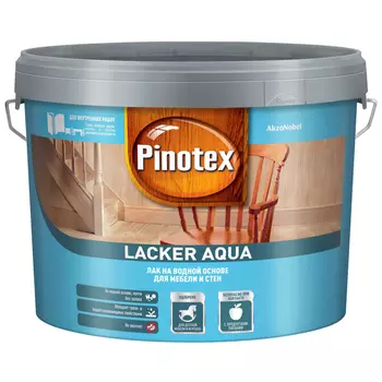 лак для стен и мебели PINOTEX Lacker Aqua 9л матовый, арт.5299301