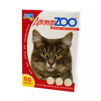 лакомство для кошек ДОКТОР ZОО Биотин здоровье кожи и шерсти 90таб
