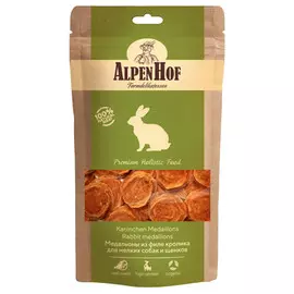 лакомство для собак AlpenHof медальоны из филе кролика 50г