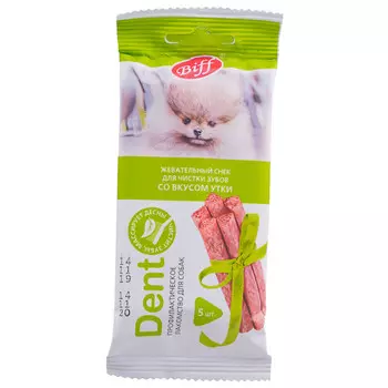 лакомство для собак мини пород BIFF Dent жевательный снек со вкусом утки 5шт