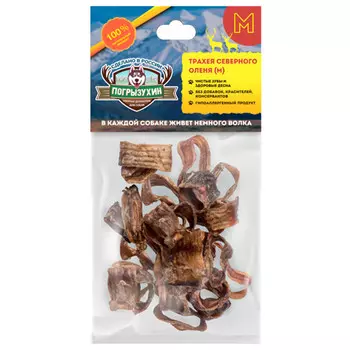 лакомство для собак Погрызухин Трахея северного оленя M цельная 40-60г