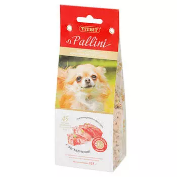 лакомство для собак TITBIT Pallini Печенье c телятиной 125г