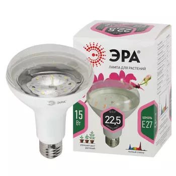 лампа для растений ЭРА 15Вт E27 220В полный спектр груша
