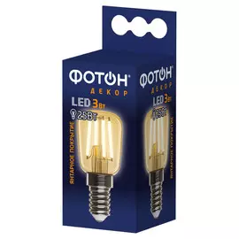 лампа филаментная ФОТОН LED серия Декор ST26 3Вт E14 2200К декоративная