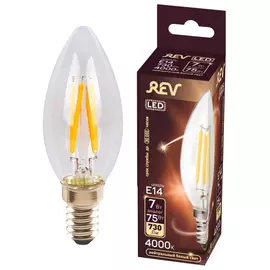 лампа филаментная REV 7Вт E14 С37 4000K свеча