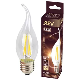 лампа филаментная REV 7Вт E27 FC37 4000K свеча на ветру