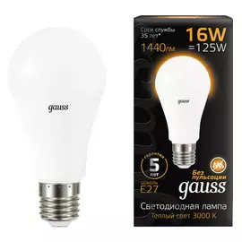 лампа GAUSS 16Вт E27 LED 1440Лм 3000K A60 груша
