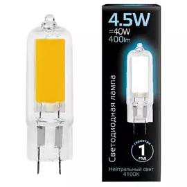 лампа GAUSS 4.5Вт G4 LED 400Лм 4100K 240В капсула