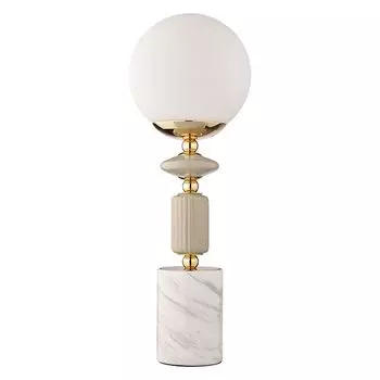 лампа настольная LUMION Classi E14 1х40Вт керамика стекло золото серый белый