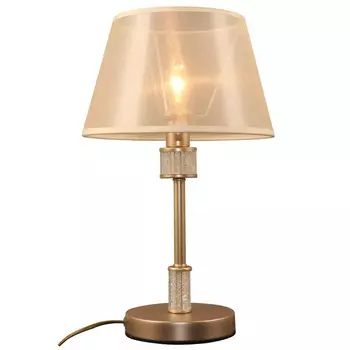 лампа настольная RIVOLI Elionor 1х40Вт Е14 металл ткань золотой