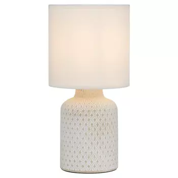 лампа настольная RIVOLI Sabrina E14 40Вт керамика ткань серый белый