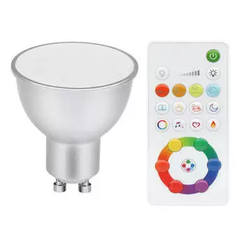 лампа светодиодная 5,2Вт GU10 35Лм + RGB 3шт с пультом