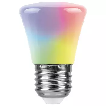 лампа светодиодная FERON 1Вт E27 RGB 350Лм 3000К C45 матовый плавная сменая цвета