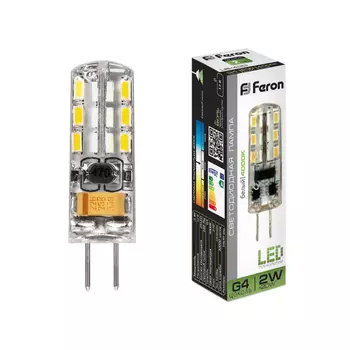 лампа светодиодная FERON 2Вт G4 160лм 4000K 12В капсула
