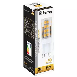 лампа светодиодная FERON 5Вт G9 460Лм 2700K 230В капсула
