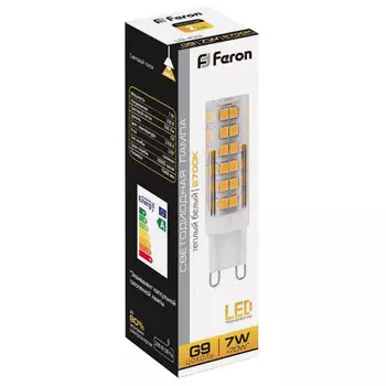 лампа светодиодная FERON 7Вт G9 560Лм 2700K 230В капсула