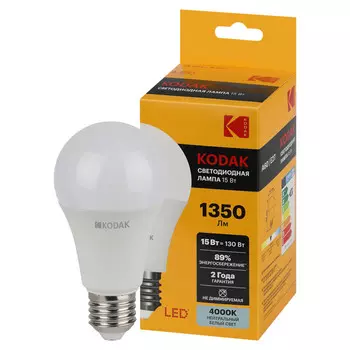лампа светодиодная KODAK 15Вт E27 1350Лм 4000К груша