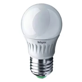 лампа светодиодная NAVIGATOR 5Вт E27 400лм 4000K 230В шар G45