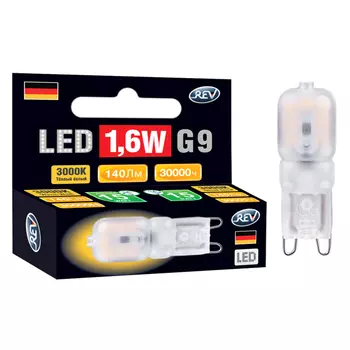 лампа светодиодная REV 1,6Вт JCD G9 220В 3000K