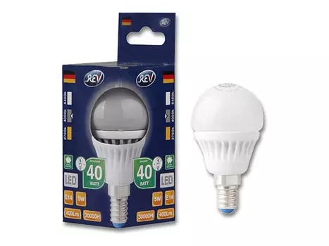 лампа светодиодная REV 5Вт E14 375лм 4000K 220В шар G45