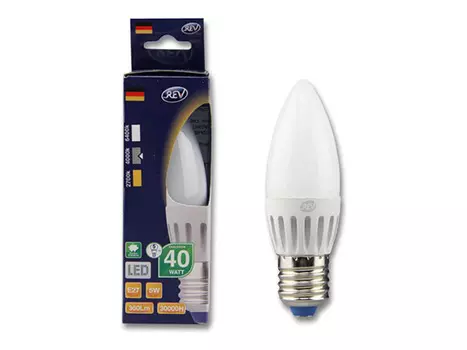 лампа светодиодная REV 5Вт E27 375лм 4000K 220В свеча С37
