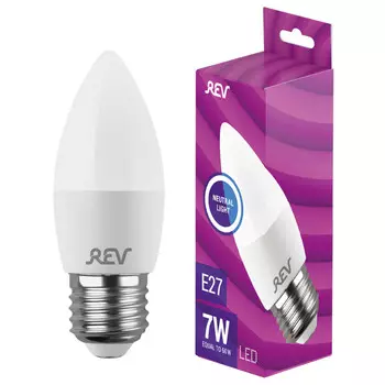 лампа светодиодная REV 7Вт E27 560лм 4000K 220В свеча С37