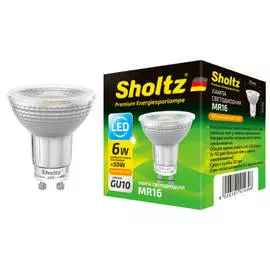 лампа светодиодная SHOLTZ 6Вт GU10 460лм 3000K 220В спот