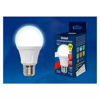 лампа светодиодная UNIEL 12Вт E27 1000лм 4000K 220В груша A60