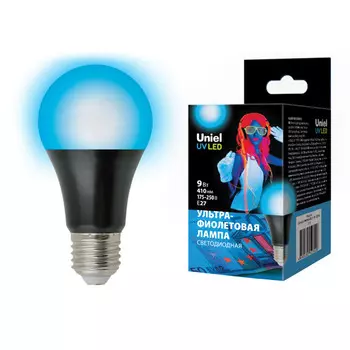 лампа светодиодная UNIEL 9Вт Е27 A60 ультрафиолетовая