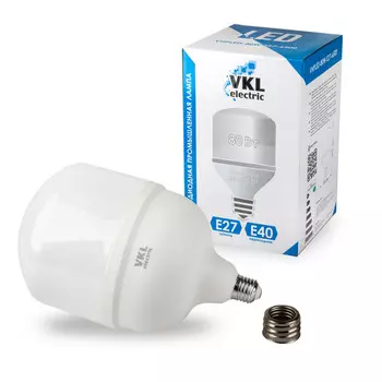 лампа светодиодная VKL electric 80Вт E27 с переходником E40 6500К