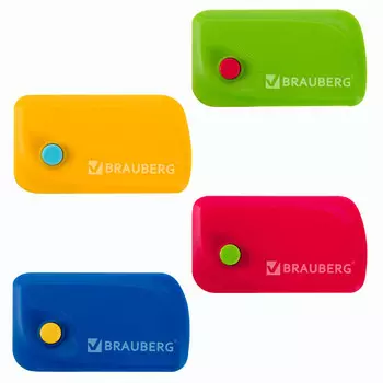 ластик выкидной BRAUBERG Delta цвет ассорти 60х33х18мм пластиковый держатель