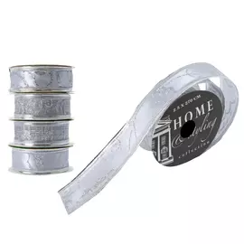 лента 270 х 2,5 см органза/сатин серебро, в ассортименте