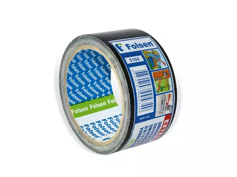 лента бандажная Folsen, 48мм х 10м, влагоустойчивая, черная, арт.051044810