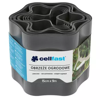 лента бордюрная CELLFAST гофра 15cм графит 9м