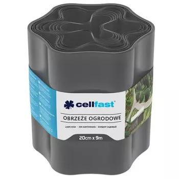 лента бордюрная CELLFAST гофра 20cм графит 9м