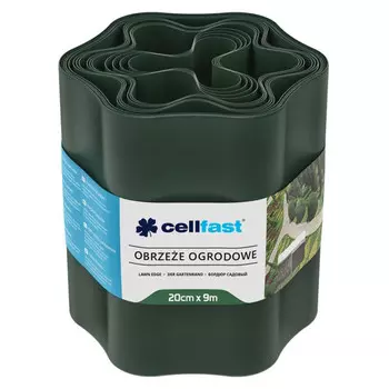 лента бордюрная CELLFAST гофра 20см тёмно-зелёная 9м