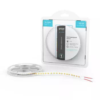 лента GAUSS Basic LED 14,4Вт/м 1400Лм/м 4000K 8мм IP20 12В 2м