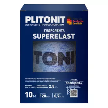 лента гидроизоляционная ПЛИТОНИТ Гидролента SuperElast 120ммх10м эластичная, арт. Н011529