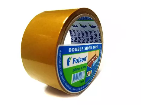 лента клейкая двусторонняя FOLSEN ткань 50ммх5м, арт.03215505