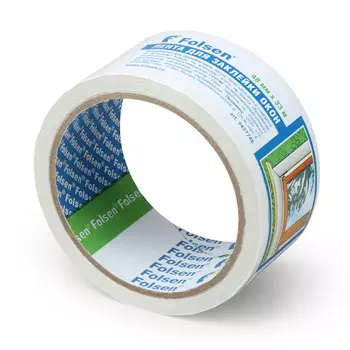 лента клейкая FOLSEN для заклейки окон 48ммх33м белая ПВХ, арт.0437748