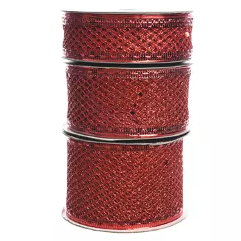 лента п/э сетка красная в асс-те