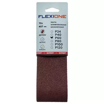 лента шлифовальная FLEXIONE Expert 75x457мм P60 3шт