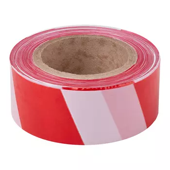 лента сигнальная 75мм 250м красно-белый