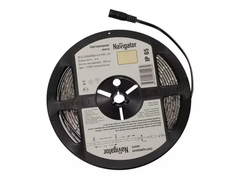 лента светодиодная LED NAVIGATOR 4.8Вт IP65 12В 71404