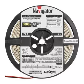 лента светодиодная LED NAVIGATOR 9,6Вт IP20 12В