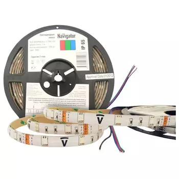 лента светодиодная LED NAVIGATOR RGB 7,2Вт IP65 12В
