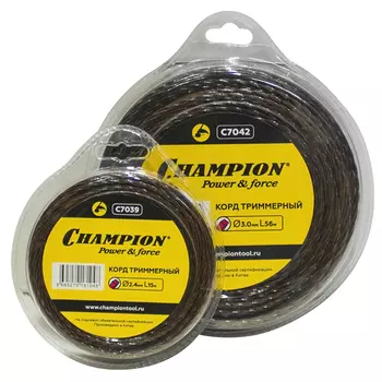 леска для триммера CHAMPION Magic 3мм 12м витой квадрат
